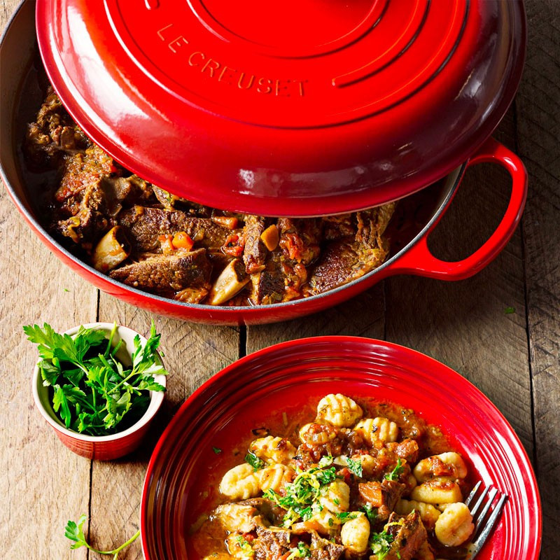 Cacerola Cocotte baja de Le Creuset color cereza Cacerola Cocotte baja de Le Creuset color cereza