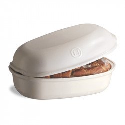 Molde horno para pan rectangular con base y tapa blanco lino 24 cm -  Cerámica - Emile Henry