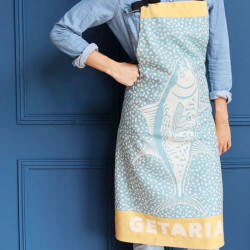 Delantal de cocina colección Kontatu Getaria Aqua de Jean Vier