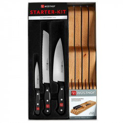 Kit Wüsthof Gourmet 3 facas de cozinha + bloco organizador