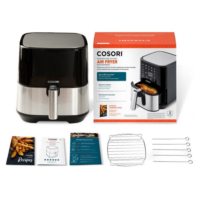 Cosori Premium Chef Edition Freidora de Aire Sin Aceite 5.5L 1700W Blanca
